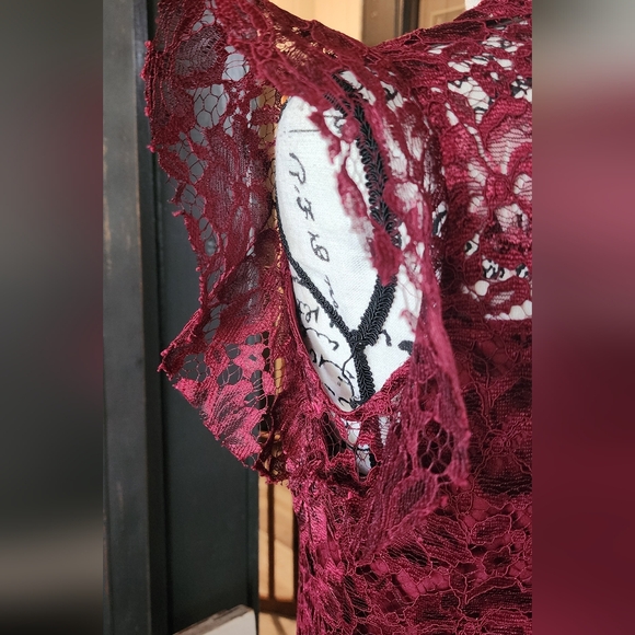 Enfocus Studio Red Lace Midi Dress - Picture 8 of 9